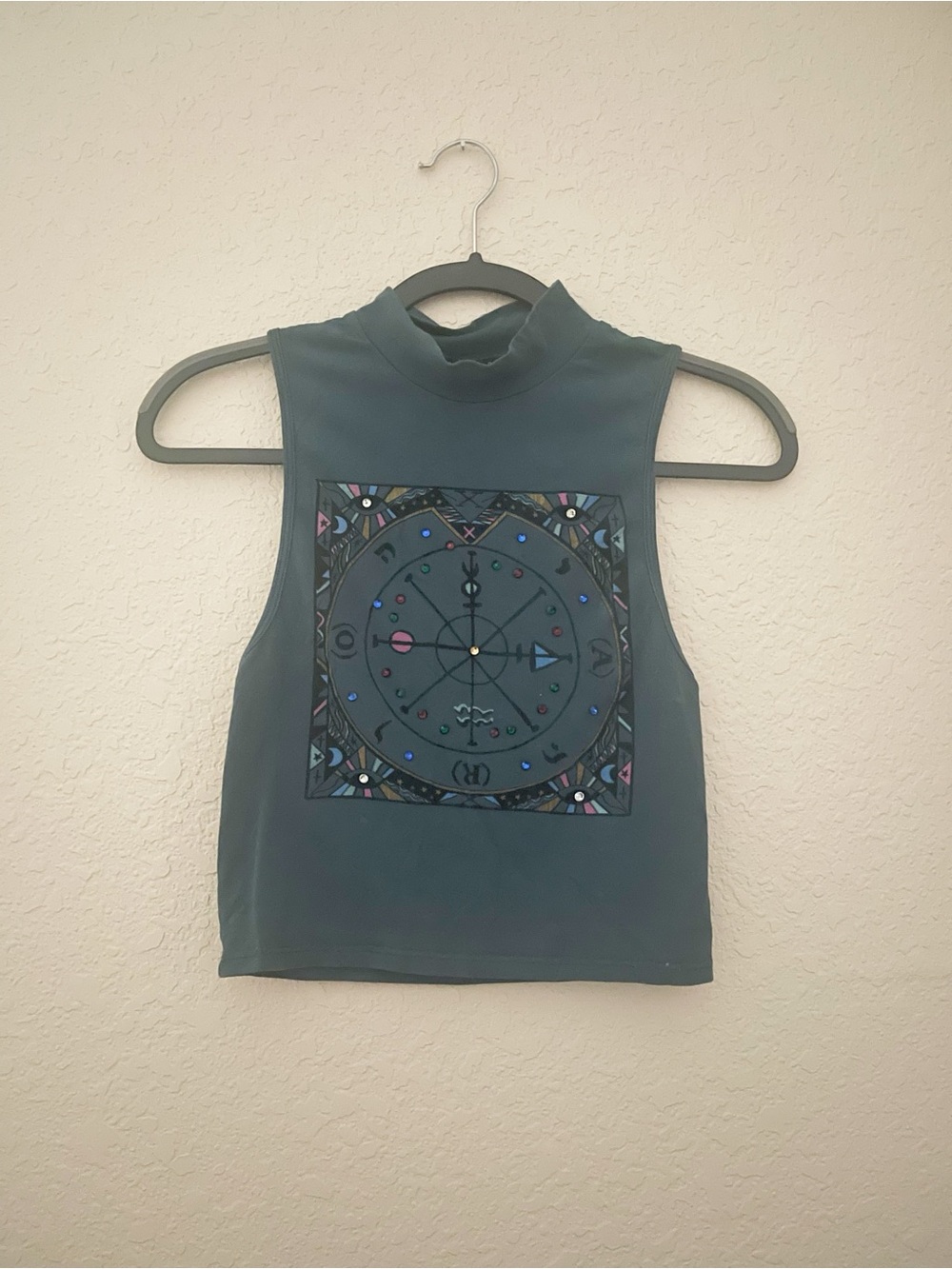 Truly Madly Deeply Teal Graphic Crop Tank